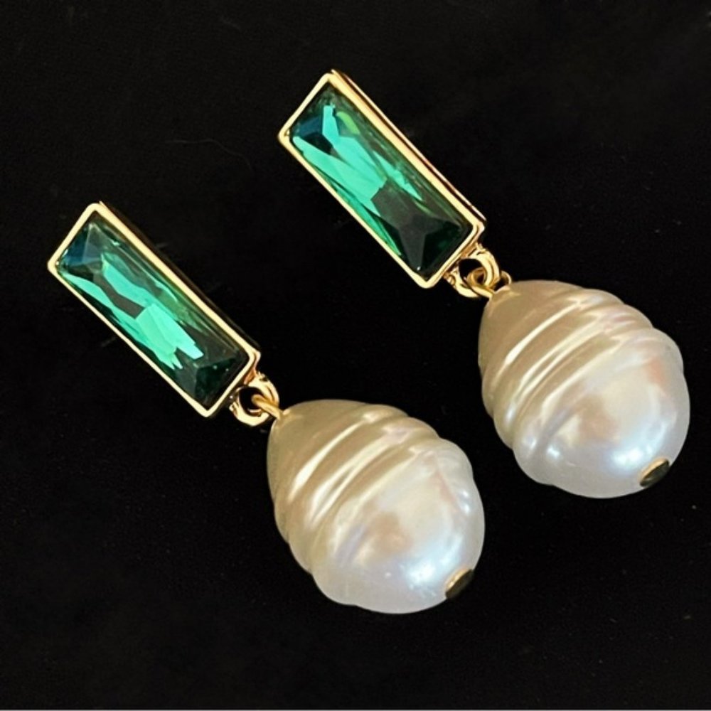✨Stunning Rhinestones Pearl Dangling Earrings New